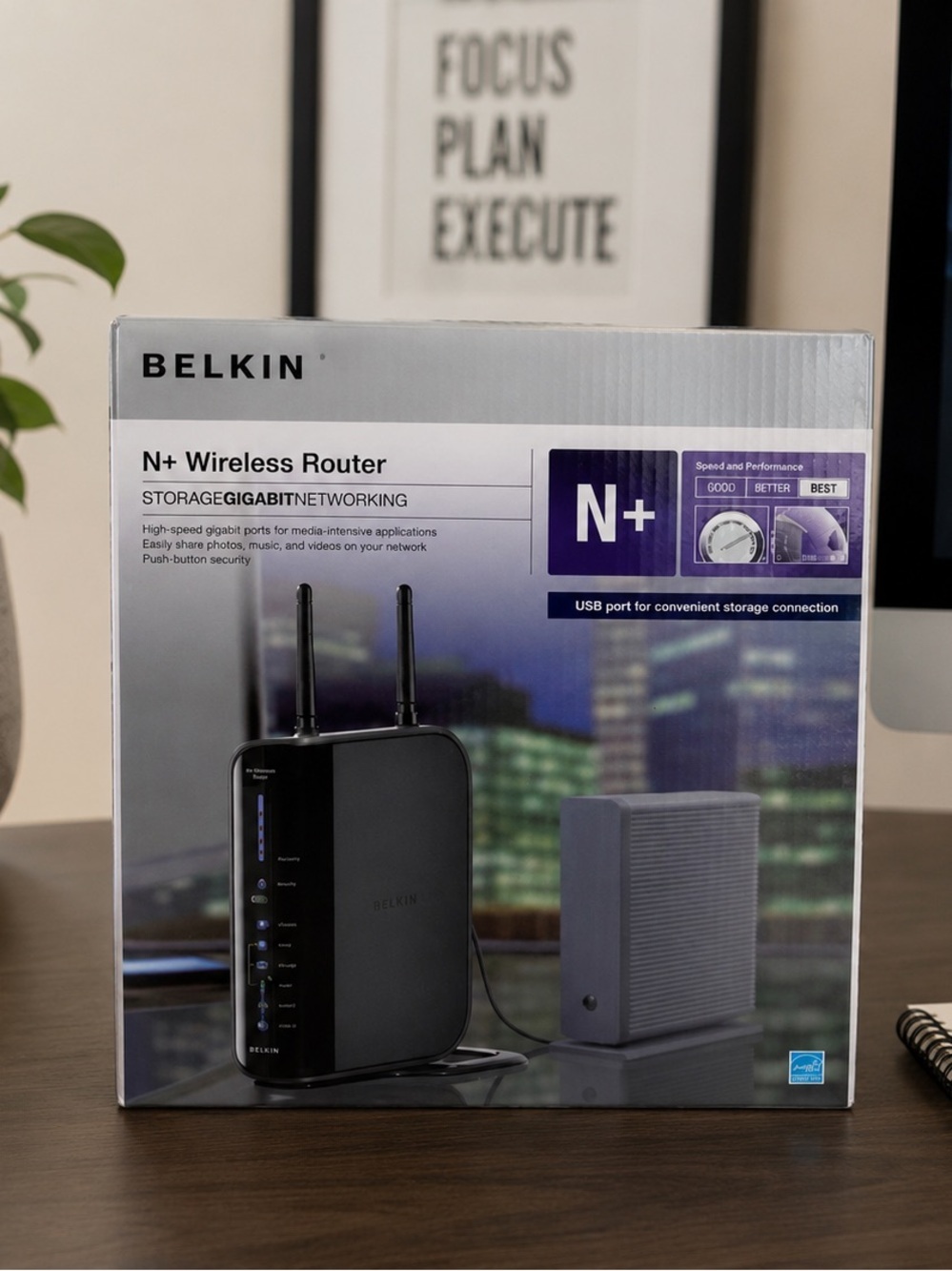 Belkin N+ Wireless Router | High-Speed Gigabit Networking | New in Box